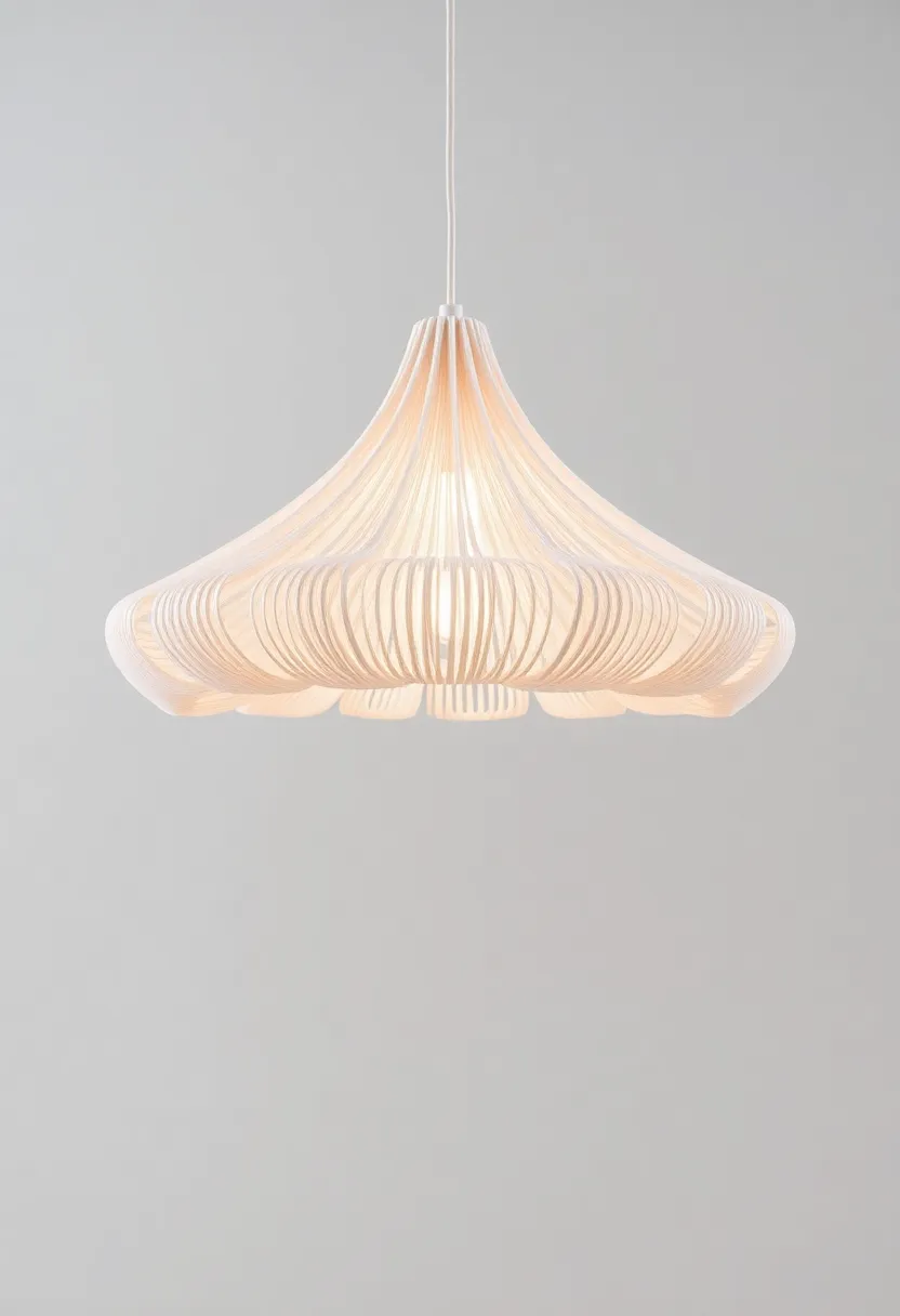 Muuto’s Fiber Pendant: Crafted from recycled textiles, this soft, sculptural pendant adds warmth and texture to any space while maintaining a clean silhouette