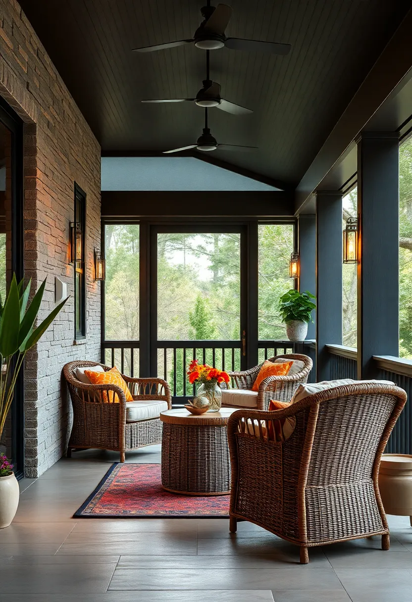 Rattan wicker Armchairs with Under-Arm Concealed Storage