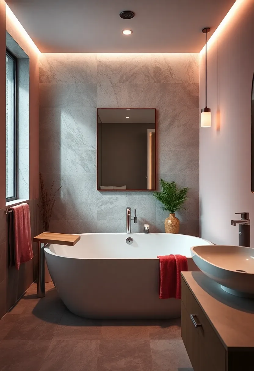 Color Palettes That Expand Space Perception in Small Bathrooms Featuring a Stylish tub