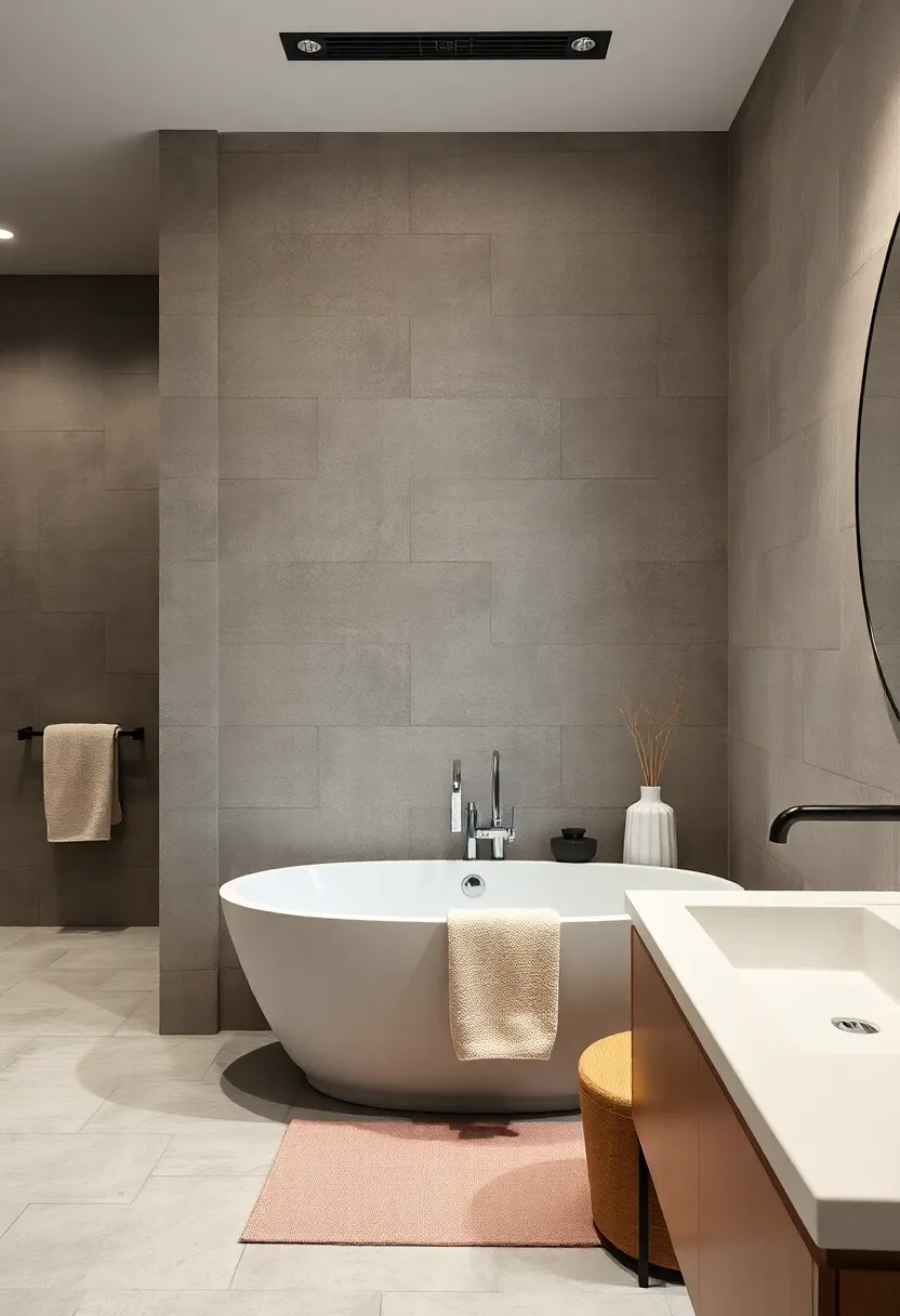 Sculptural Accessories Enhancing the Style Narrative in Small Bathrooms with a tub Focus