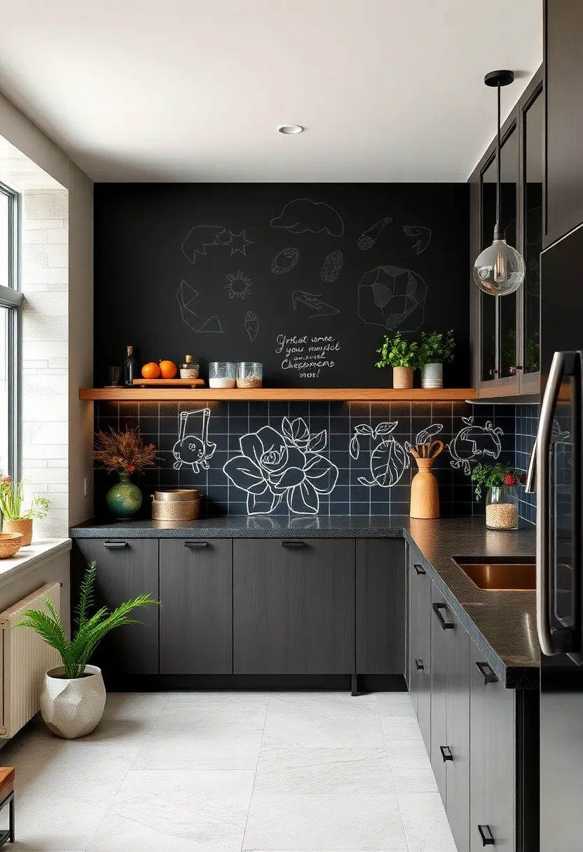 Customized Chalkboard Panels Infusing Interactive Style and Personal Creativity into Kitchen Backsplashes