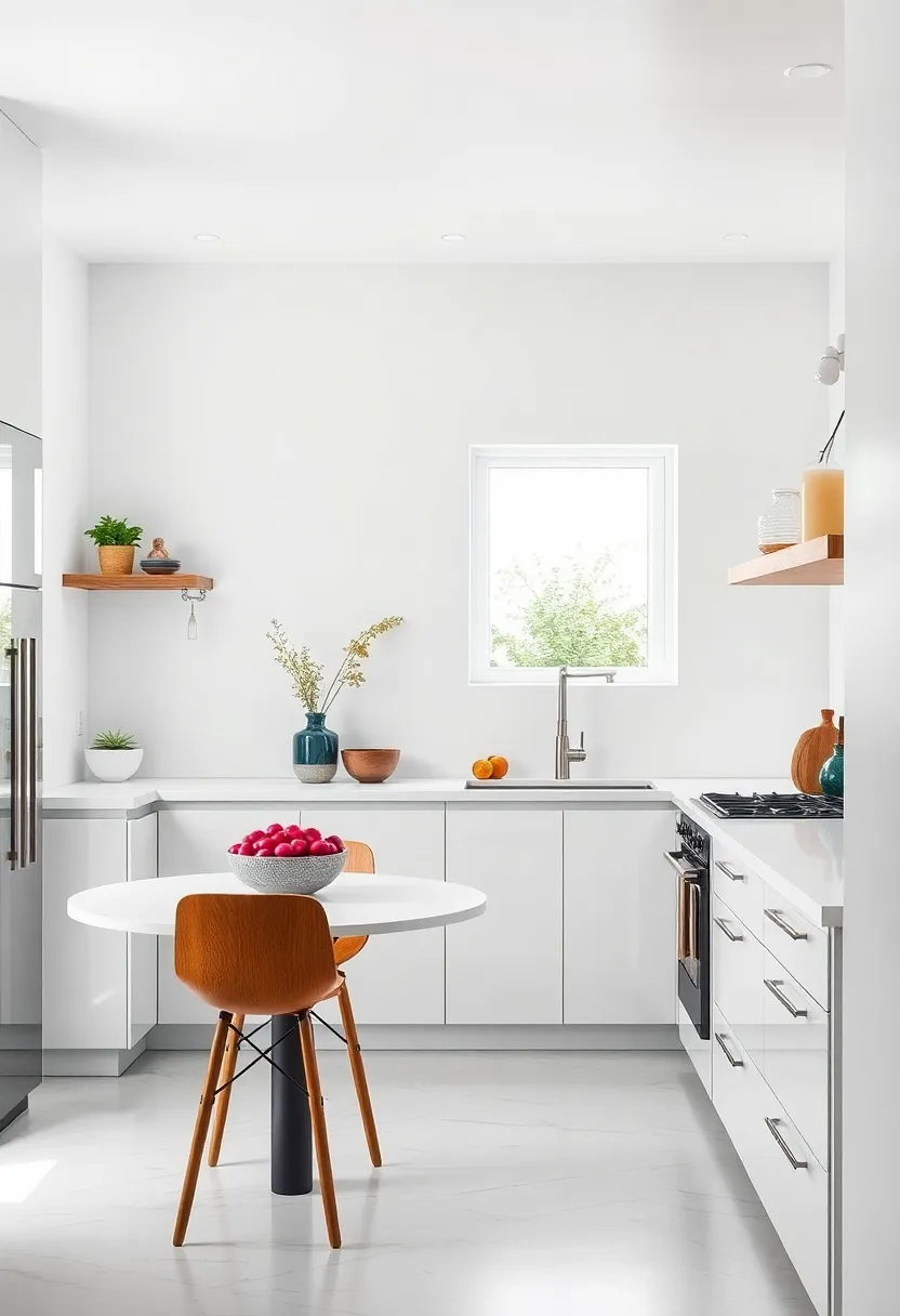 High-Gloss White Surfaces Amplifying Brightness and Cleanliness in Minimalist Kitchens