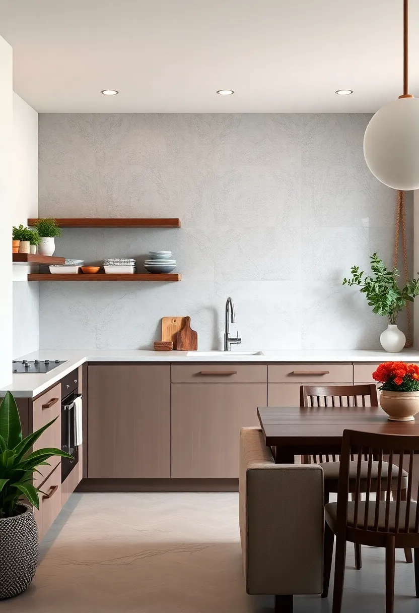 Neutral Linen Textures Providing Subtle Depth and Timeless Elegance for Compact Kitchen Backsplashes