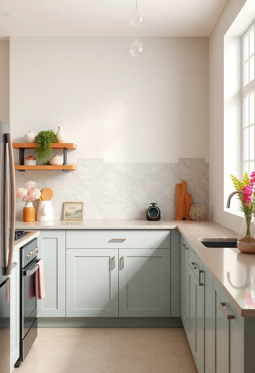 Soft Pastel Hues Infusing Small Backsplashes with Gentle Vibes and fresh ambiance