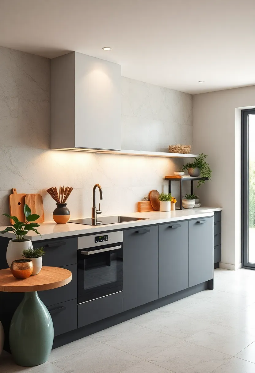 Subtle Matte Finishes Enhancing Modern Minimalist Small Kitchen Designs with Soft Textures