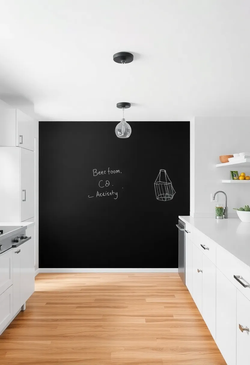 Add a Chalkboard Wall: Paint one side of your island with chalkboard paint for jotting down grocery lists, menus, or kids' drawings
