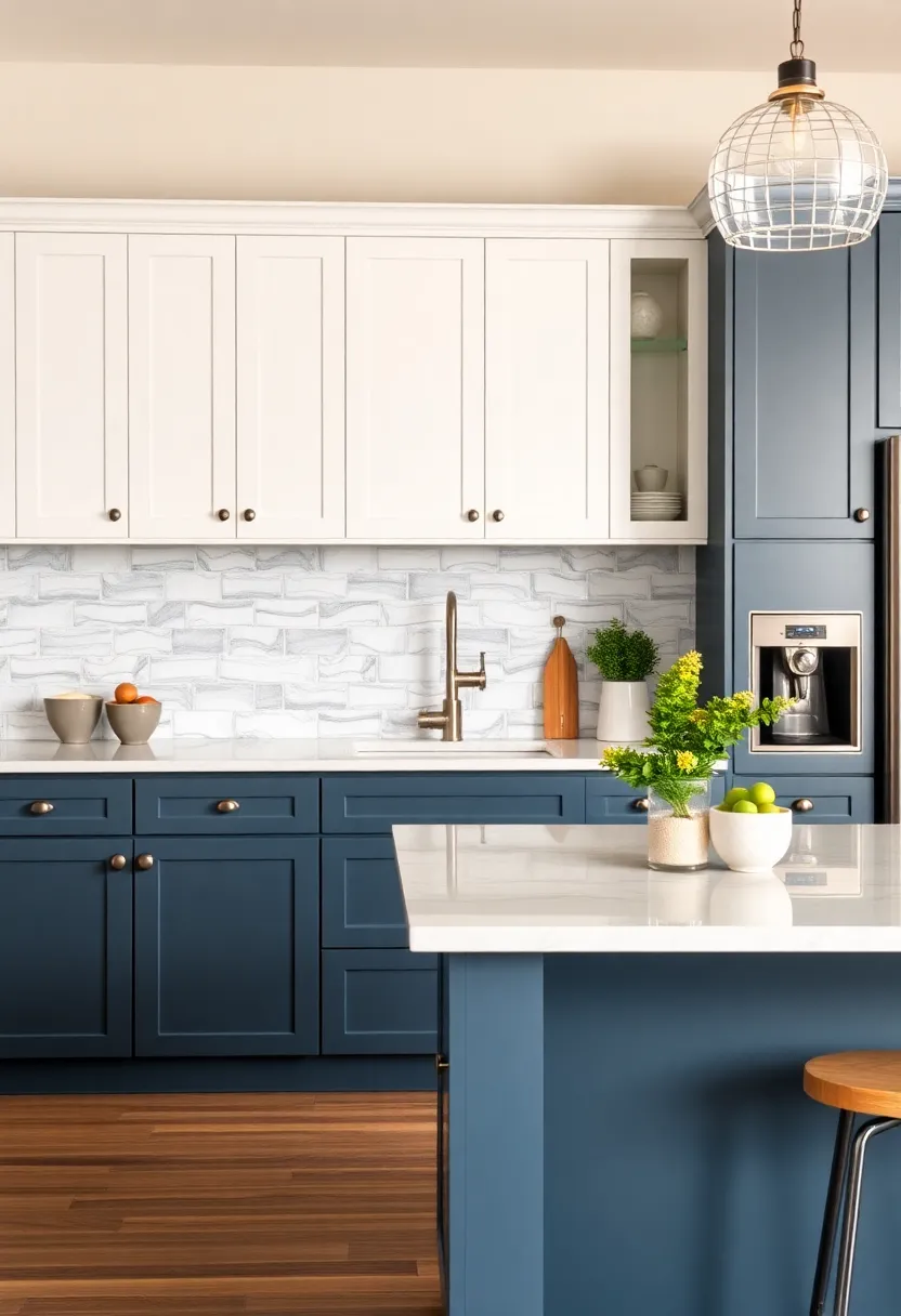 Color-Coordinated Backsplash: Pair a chic backsplash behind your island that matches or contrasts well with your island color for a cohesive look