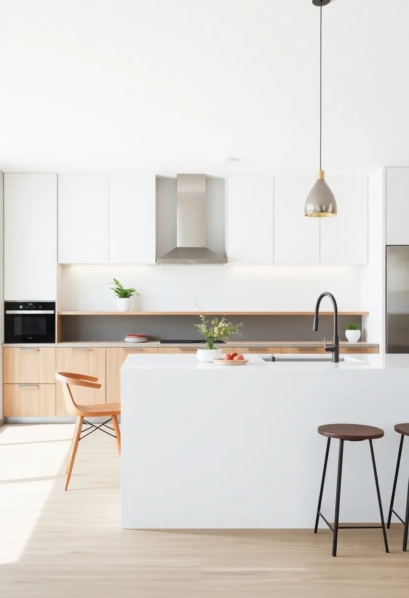 Open-Concept Design: create an airy feel by using a minimalist island that blends seamlessly with your kitchen’s open layout