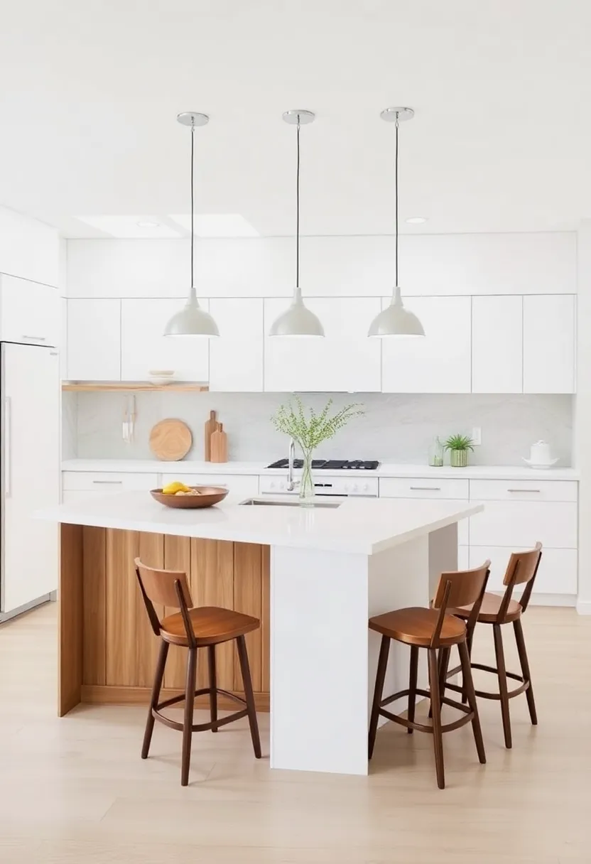 Two-Level Islands: Design a two-tier island where one side is for cooking and prep, while the other serves as a casual dining space