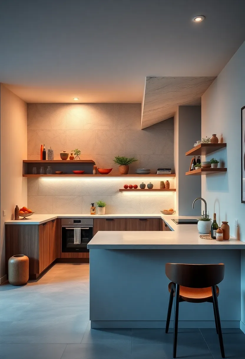 Combine open and closed storage to ⁣balance display and functionality under⁢ the ‌stairs