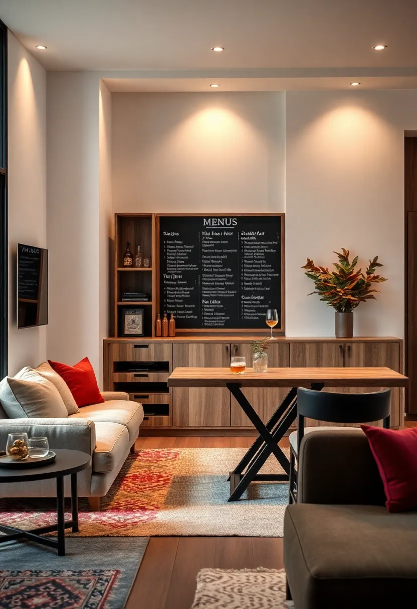 Foldable Wall-Mounted Bar Table ⁢and⁣ Chalkboard Menu for⁤ Space-Saving ‍Elegance