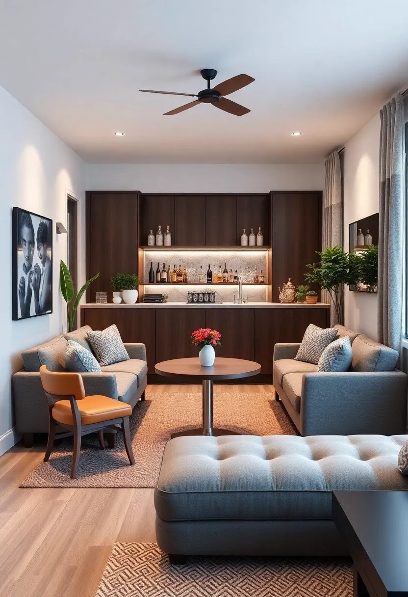 Transformative Ideas for Multi-Functional Seating in a Small Home Bar setup