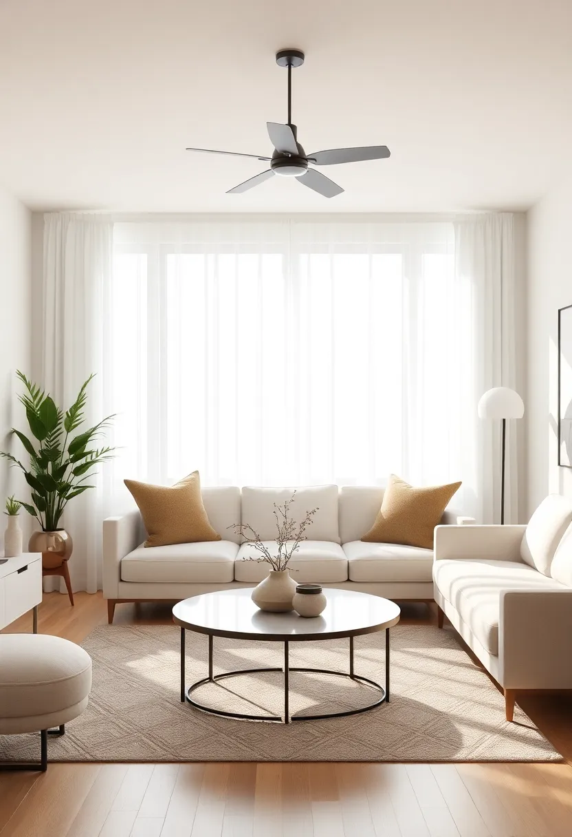 Embrace Natural Light: Maximize sunlight by using sheer window treatments, allowing your small living room to feel airy and open