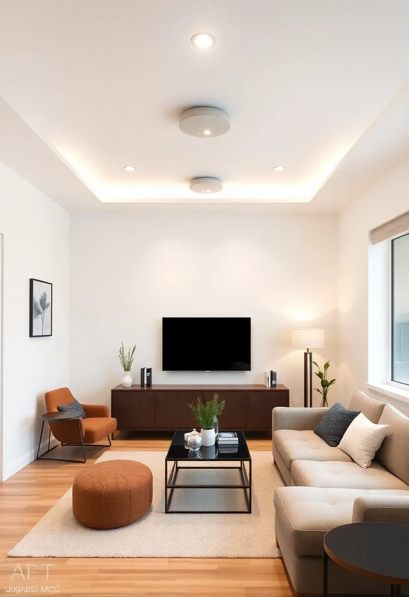 Overhead Flush Mounts: Select sleek flush mount fixtures that provide ample light while keeping the ceiling line clean and unobtrusive