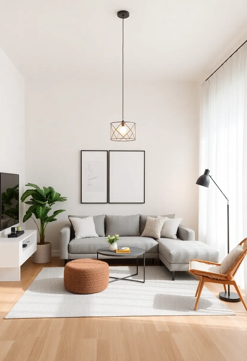 Unique shade Designs: Select lampshades with interesting geometric designs to add a modern edge while keeping the overall look simple