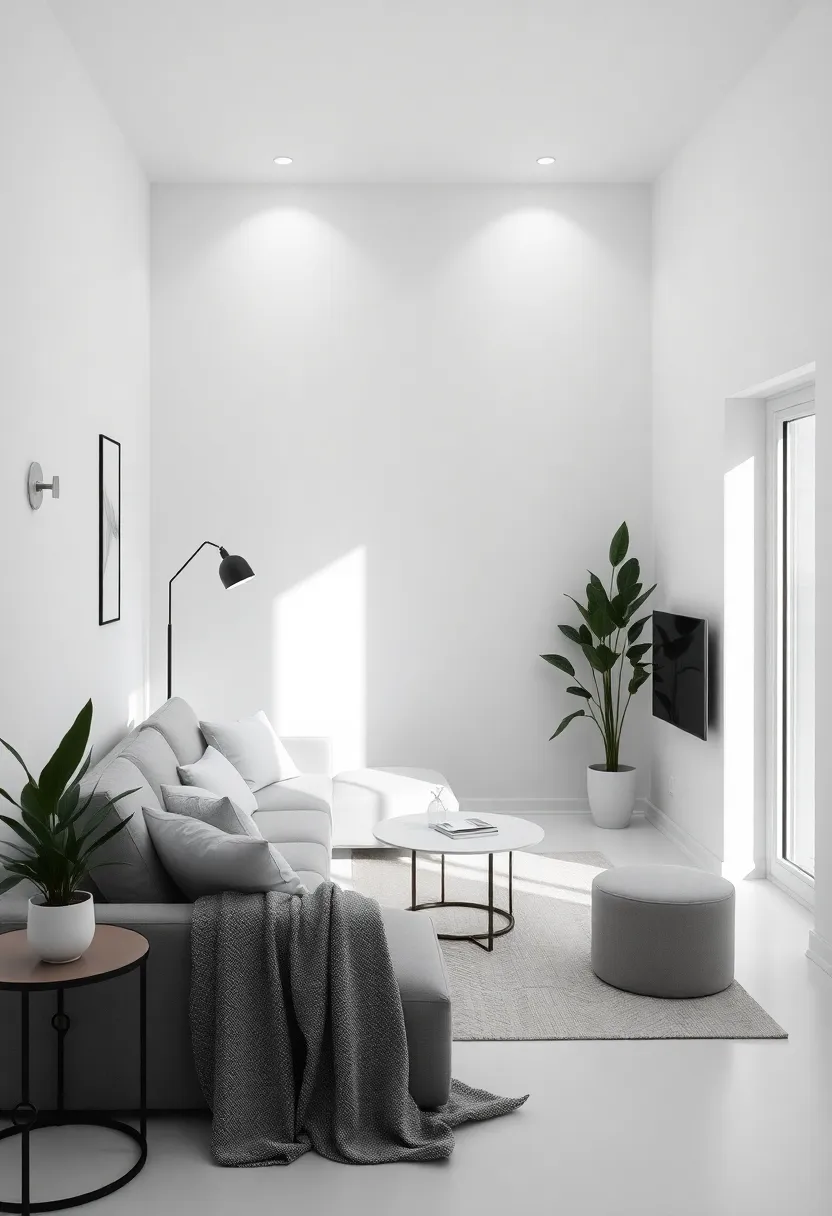 Monochrome Color Palette: Stick to a monochrome lighting scheme to create cohesion and elevate your minimalist aesthetic seamlessly