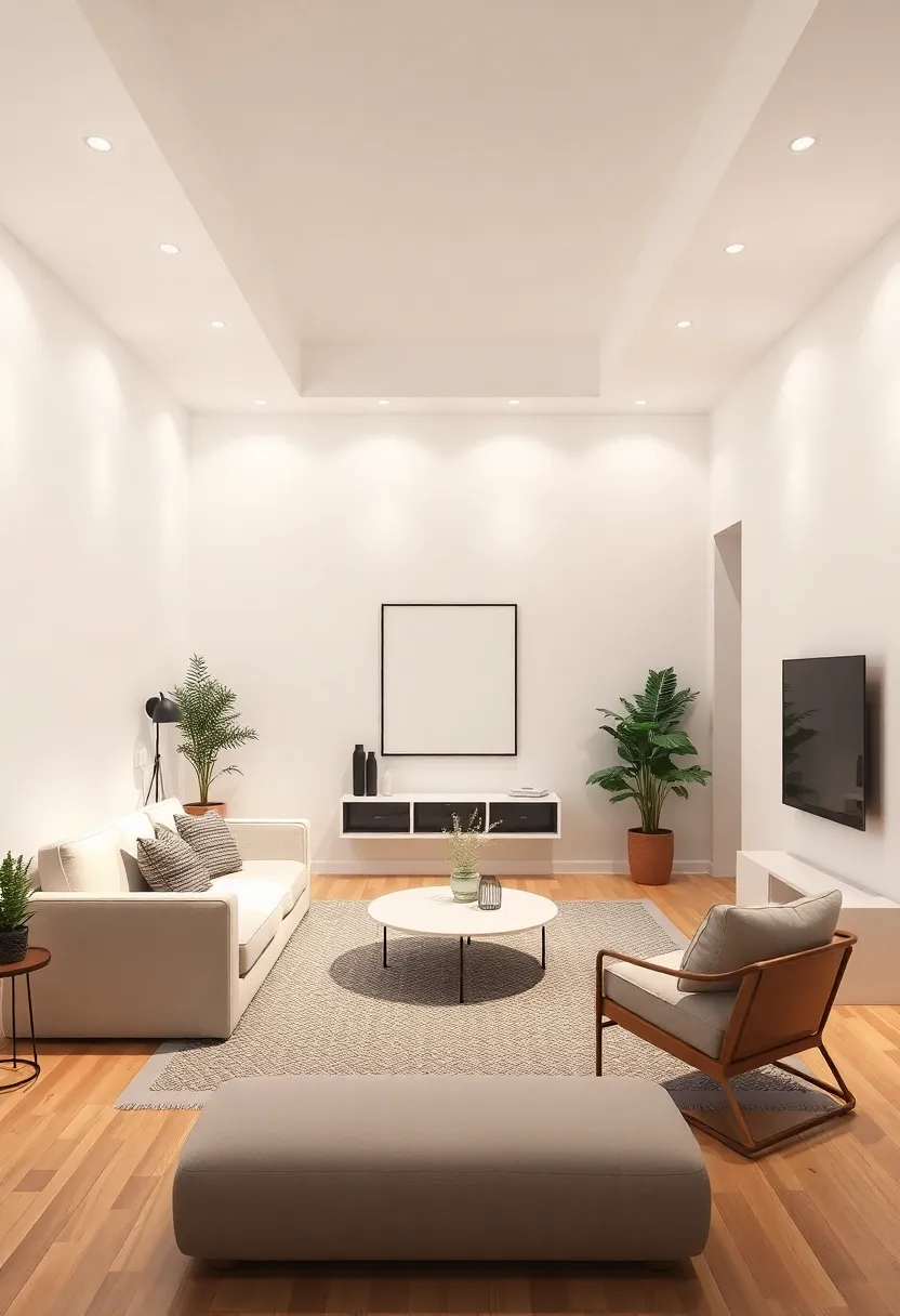 Layered Lighting Techniques: Combine different types of lighting—ambient, task, and accent—to create depth and interest in your living room