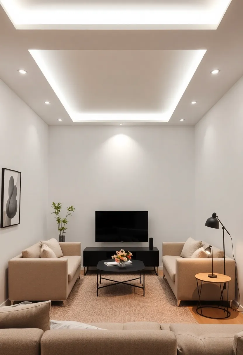Recessed Lighting Magic: Install recessed lights in the ceiling to maintain an uncluttered look while enhancing the atmosphere with soft illumination