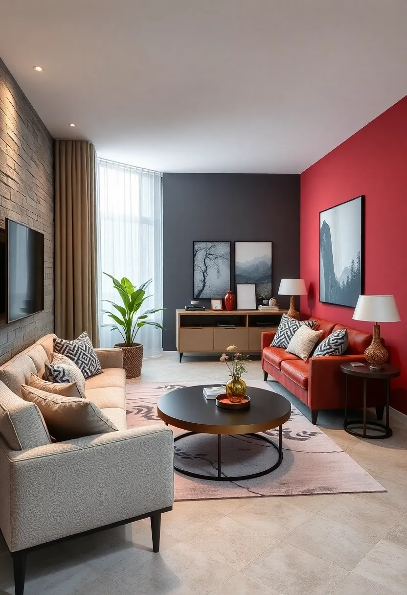 Creating ‍visual Interest with Bold Accent walls in Muted ‌Color Palettes for‍ Compact Rooms