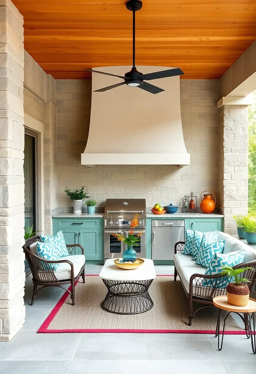 Brightly Painted Outdoor Cabinets to Add a Pop of Color