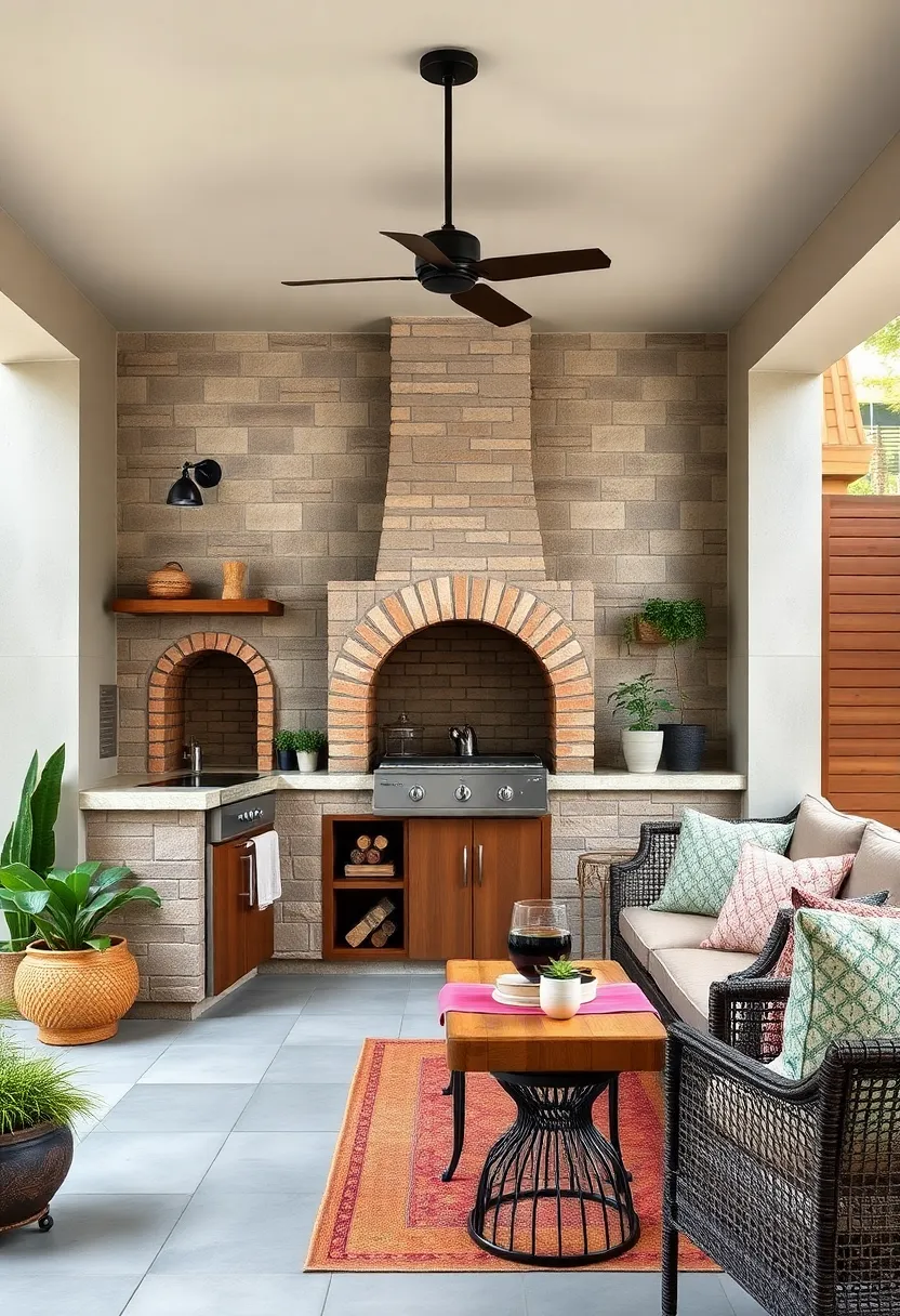 Classic Brick​ Oven with a Small Prep Counter‌ Adjacent