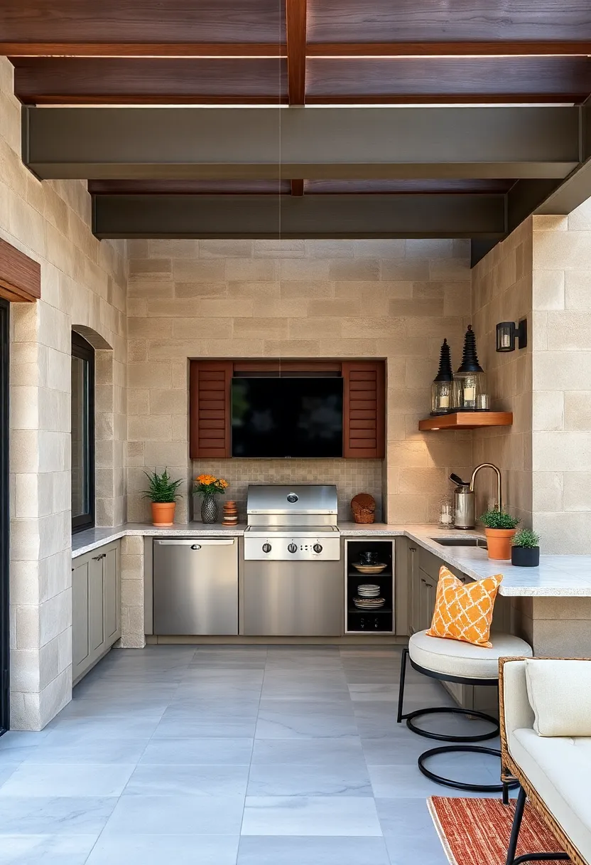 Hidden Storage Compartments Beneath a Fold-Down Countertop