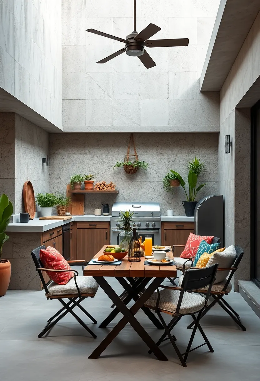 Small Space Solution using folding Tables and ‍Portable Cooking Gear