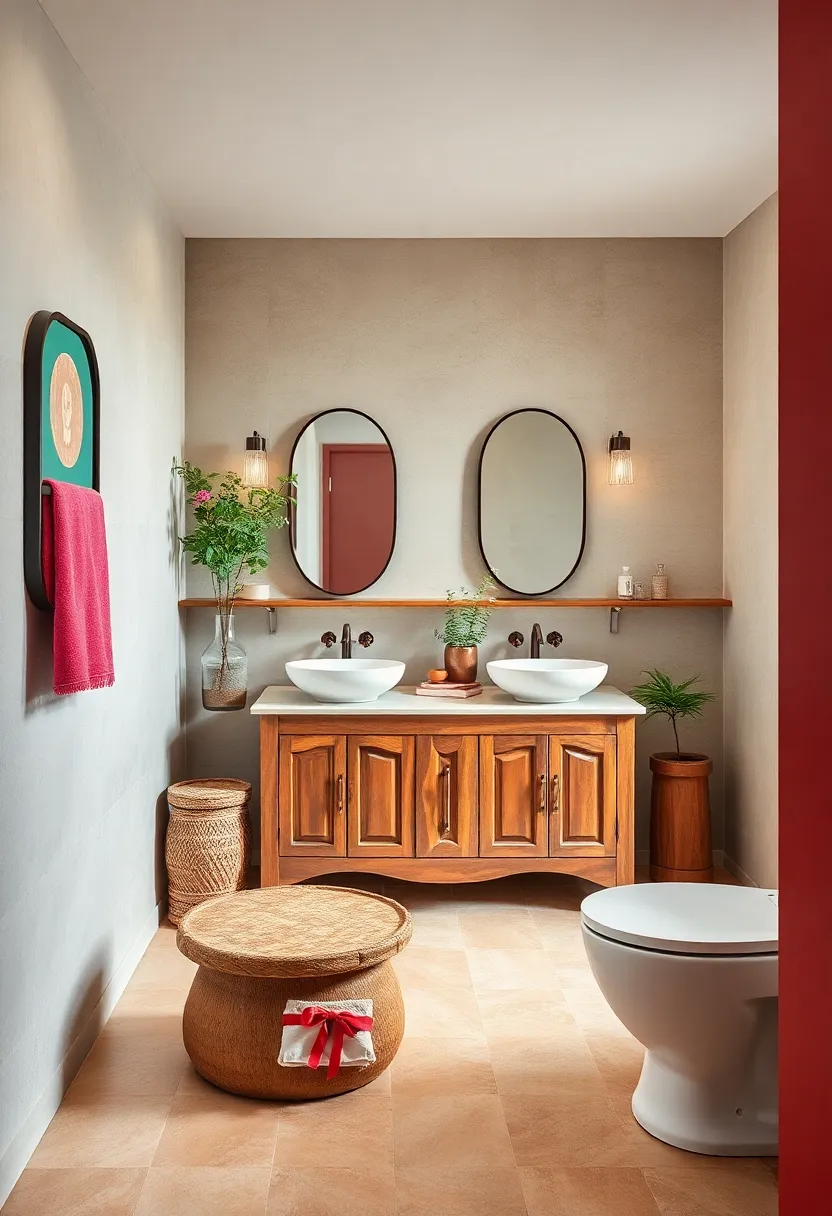 Incorporate an antique​ vanity ​with modern vessel ​sinks​ for a balanced, eclectic⁢ appeal