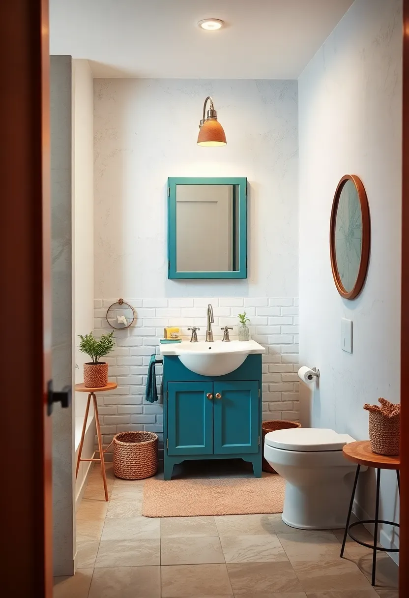 Opt for a vintage-style medicine cabinet⁤ painted​ in a ⁤bold modern color‍ for a standout piece