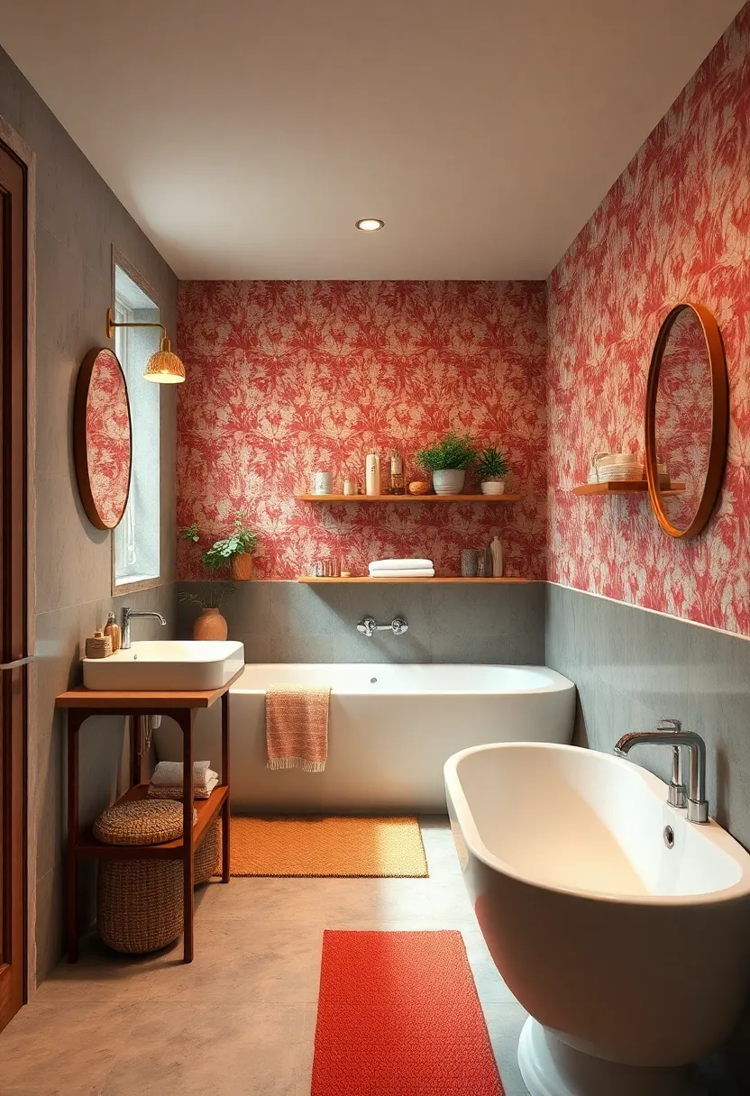 Mix traditional patterned wallpaper ​with ​minimalist shelving ⁤to add charm without clutter