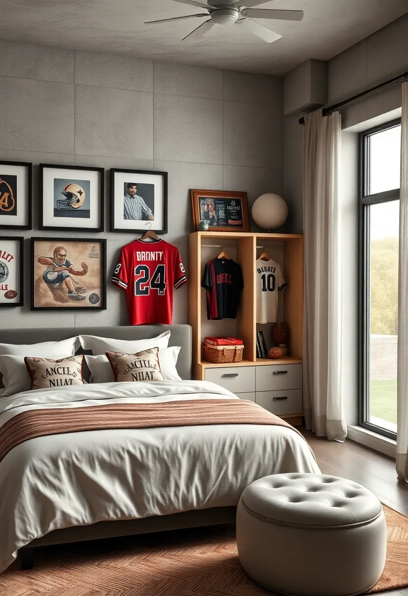 A Vintage ‌Locker Corner Showcasing Authentic Memorabilia with Rustic Wood and ⁢Metal Accents