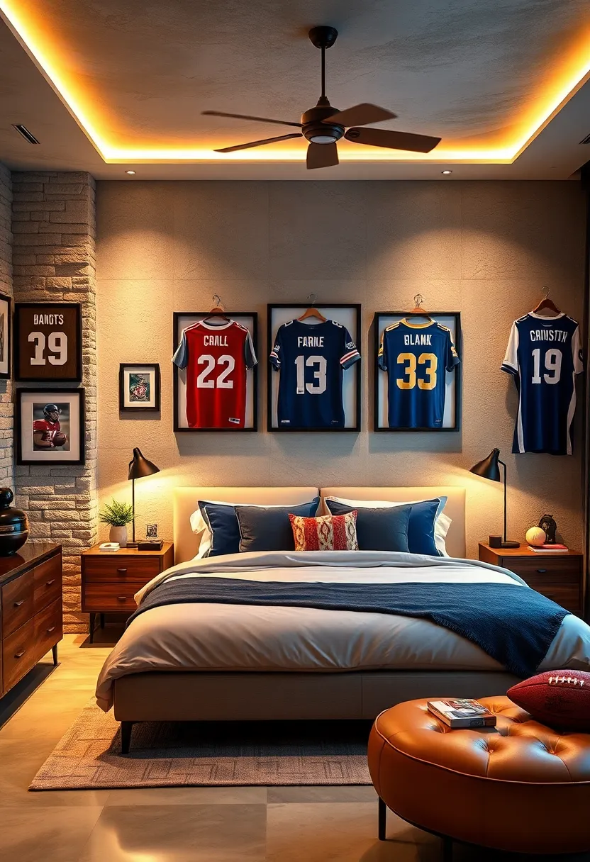 Dynamic Lighting⁣ Designs Highlighting Collectibles and Enhancing the‍ Sports Atmosphere in the Room