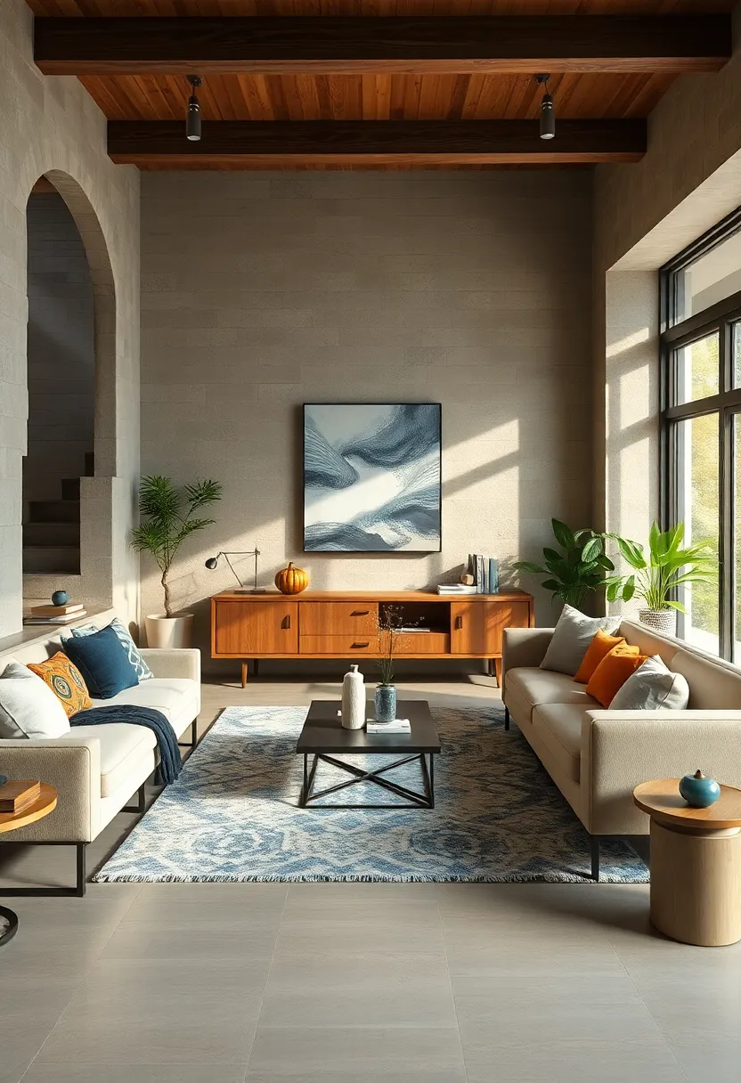 Opt for energy-efficient smart thermostats to complement your eco-friendly living room design