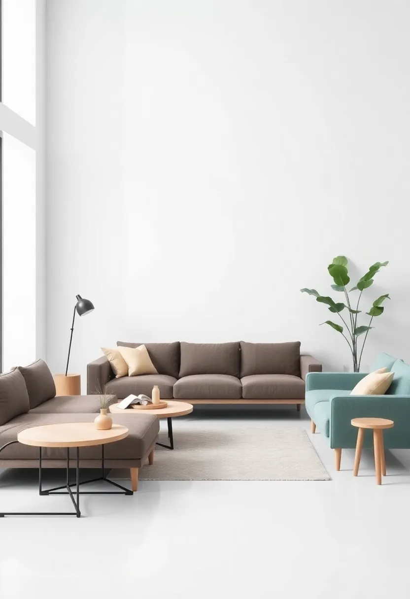 Indoor-Outdoor Connection: Use large windows or sliding glass doors to create a seamless transition from the living room to the outdoors, celebrating nature