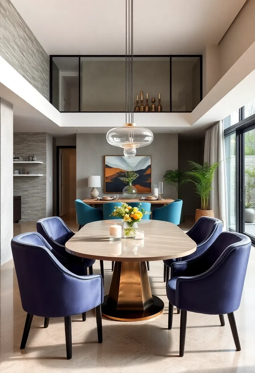 Velvet Chairs With Curved Silhouettes Enhancing The Flow‌ And Elegance ⁣Of An Open Dining Room