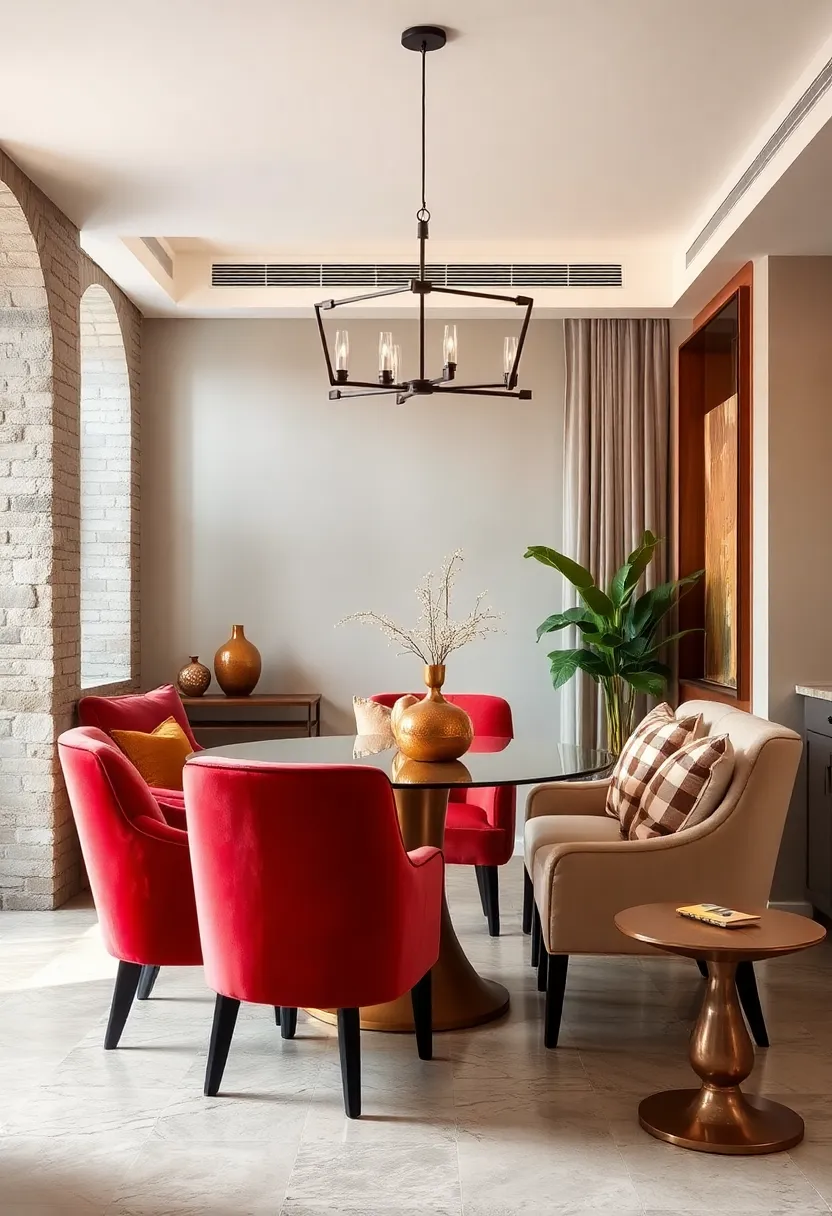 An Inviting Dining Nook With Velvet Chairs and Layered ⁢Fabrics Creating a Cozy,Stylish Vibe