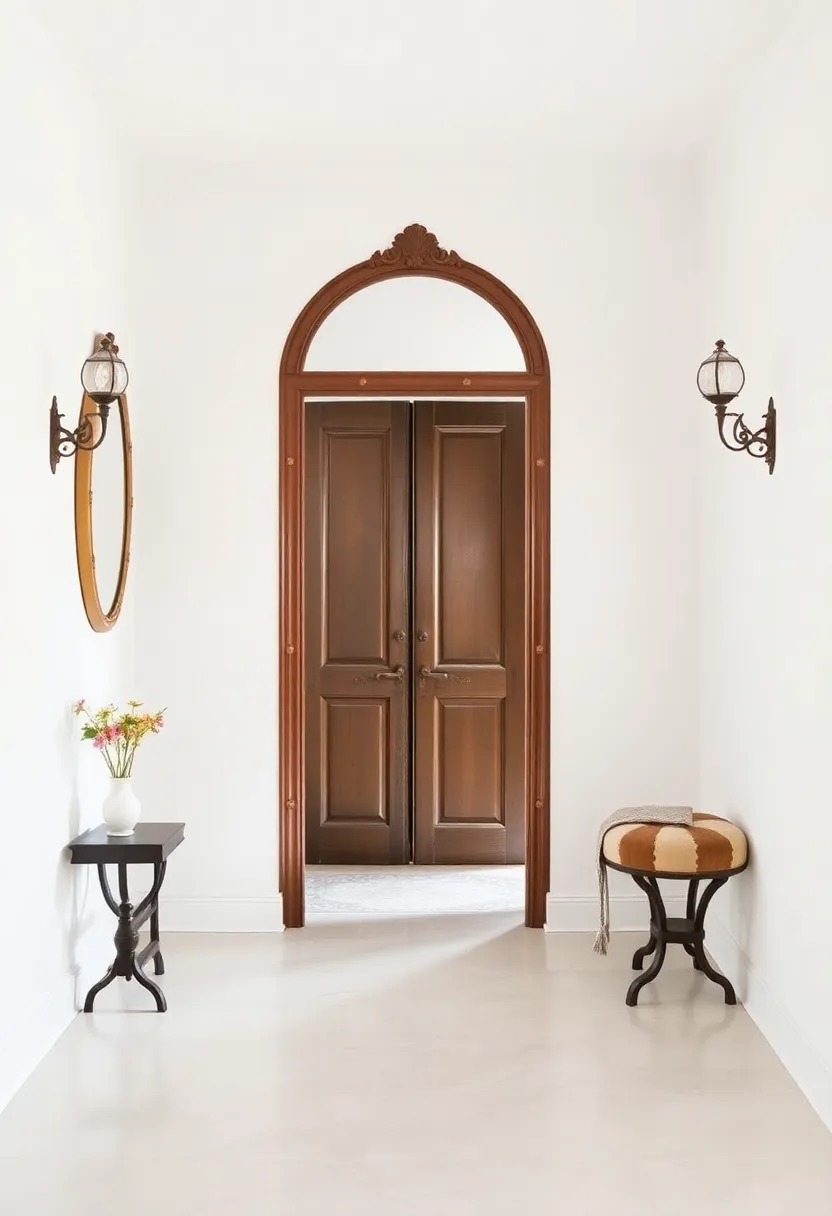 Creating depth and Dimension with Vintage Entryways and Mirrors