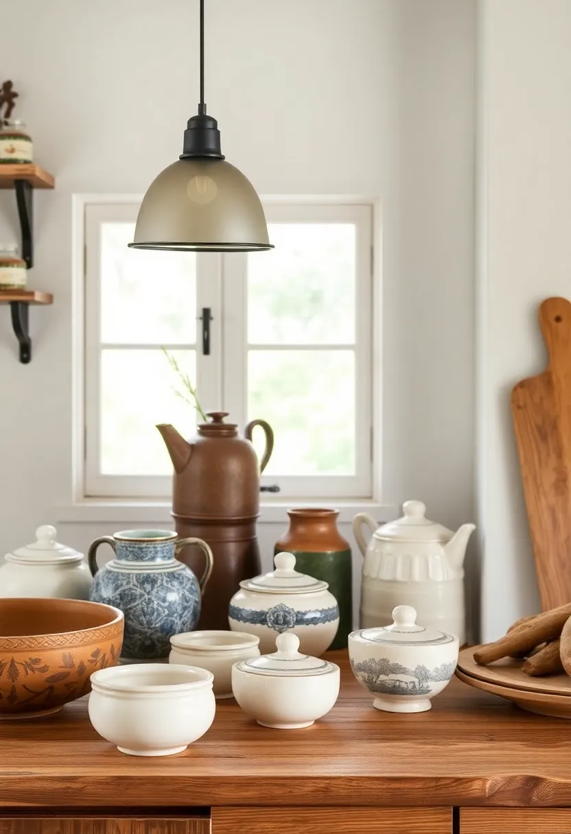 Functional Pottery: Handmade pottery adds authenticity and can be used for storage,display,and serving