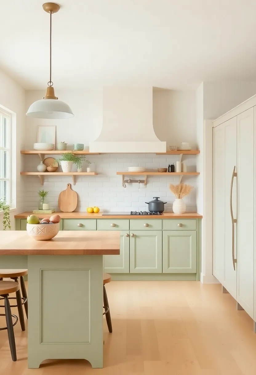 Soft Color Palette: Muted colors like sage green, soft cream, and buttery yellow create a serene backdrop that embodies vintage charm