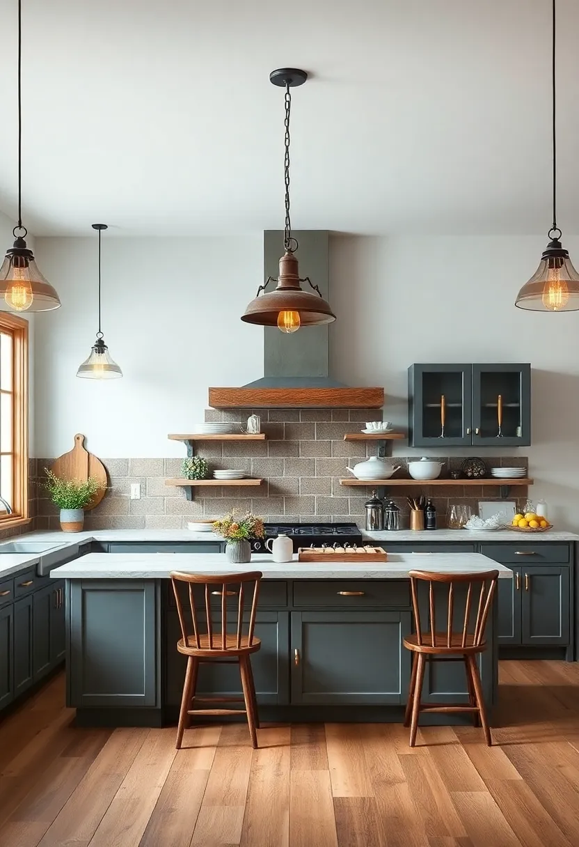 Vintage Lighting Fixtures: Pendant lights or chandeliers with an industrial or antique finish serve as stunning focal points