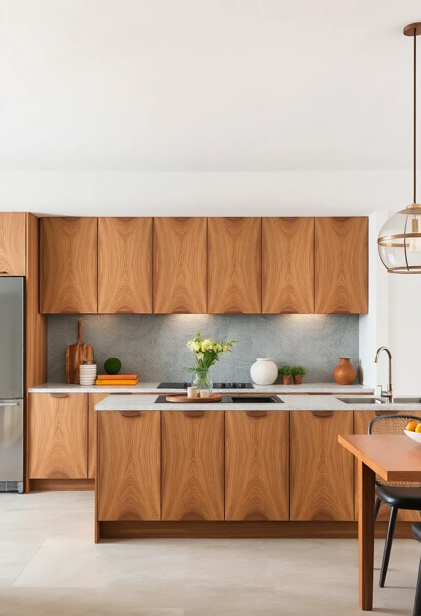 Geometric Grain Pattern Cabinets in Beech Wood for an Artistic Touch