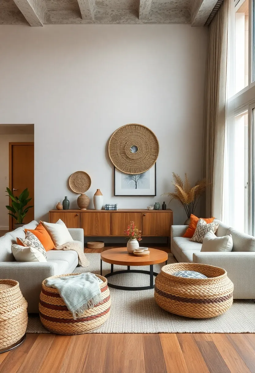 Woven Baskets: Use baskets for both storage and decorative appeal, bringing warmth and texture