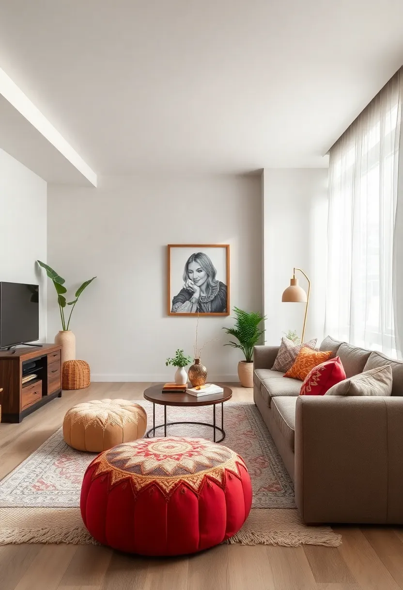 Moroccan Poufs: Add comfort and color with plush,handcrafted Moroccan poufs