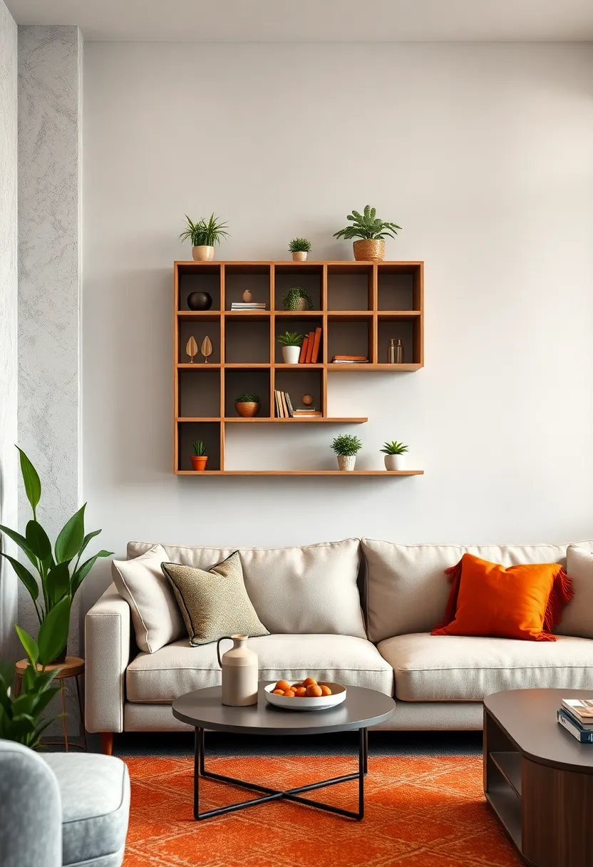 hanging shelf units featuring cubby⁤ compartments, perfect for‌ organizing ⁣both decoration and storage