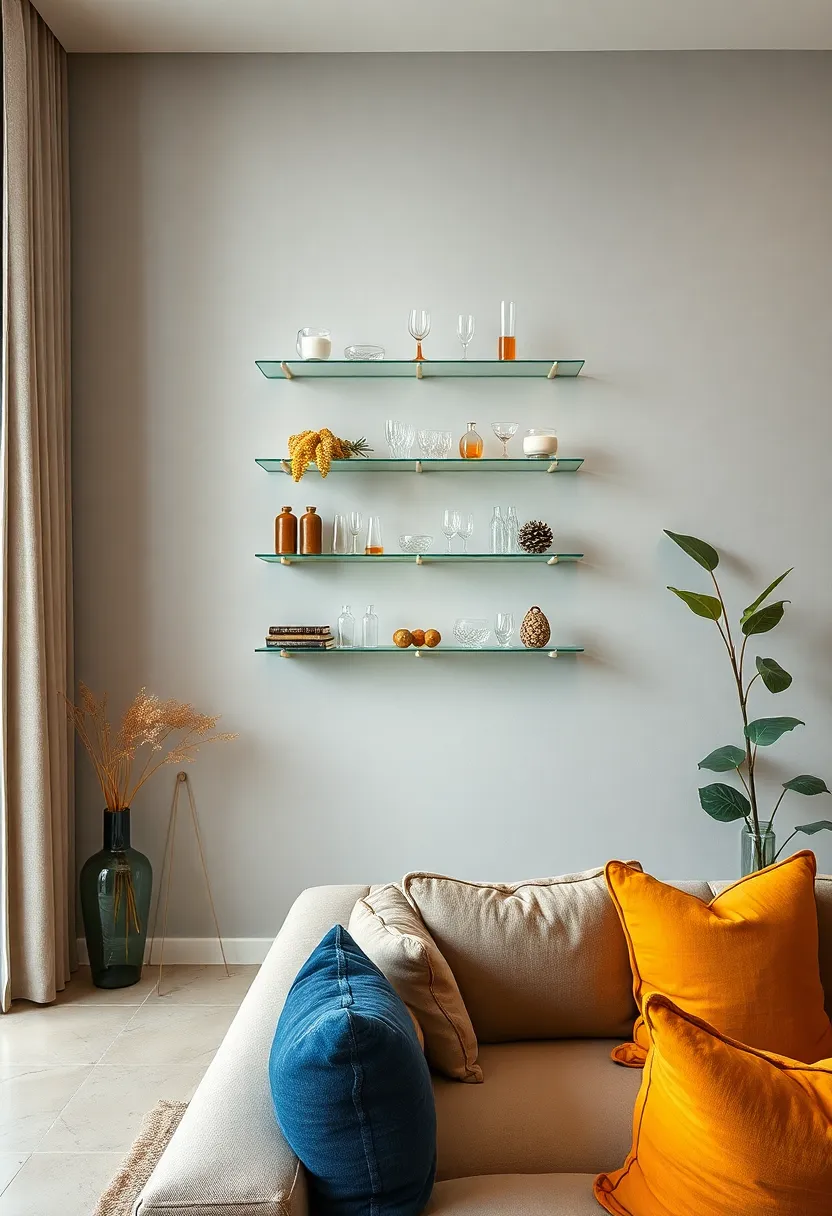 Narrow glass ⁣shelves perfect for displaying delicate glassware or quirky⁢ souvenirs with ⁤an elegant touch