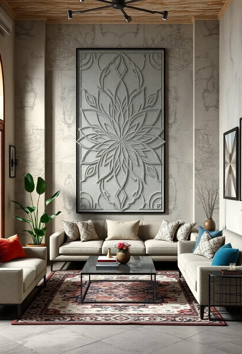 Etched Glass wall‌ Art ⁤- Feature etched glass wall art​ with symmetrical motifs to add ⁣a layer of refined elegance and delicate texture to your⁣ decor