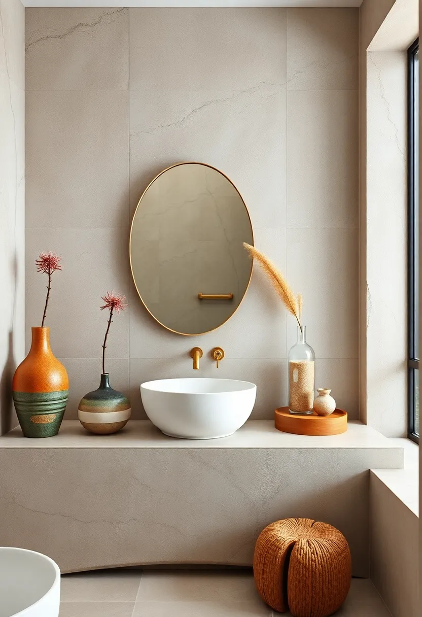 - Eclectic Mix of⁢ Handmade Pottery and Sleek Glass Vases Creating ‍Textural Play​ in a Bathroom Vignette
