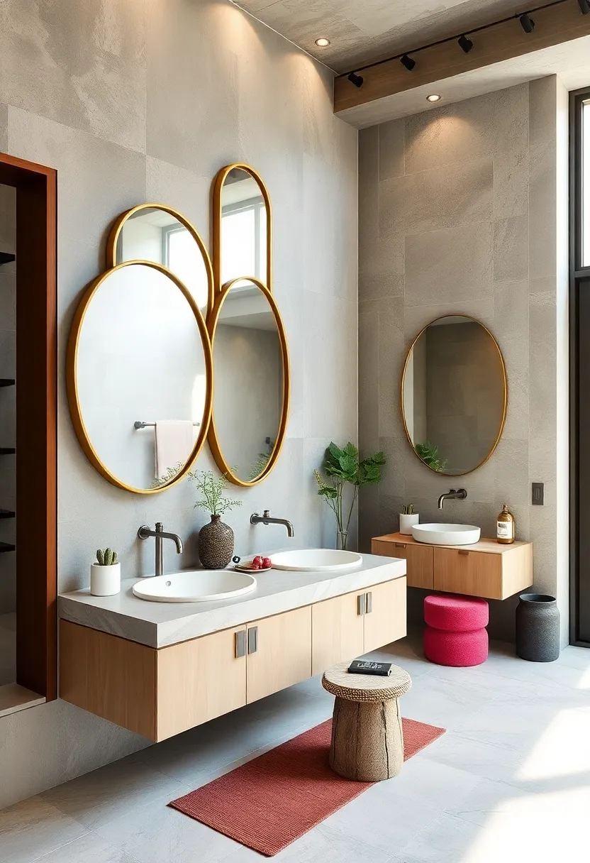- Layered Mirrors ​of Mixed Shapes and⁤ Frames Creating an Intriguing Visual Narrative in Bathroom Spaces