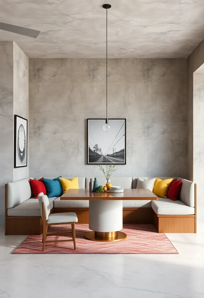 Banquette with Removable Cushions for​ Easy Cleaning