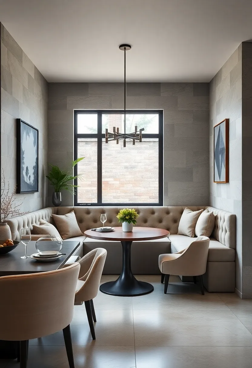 Banquette Featuring Tufted Cushions for ​Classic Elegance